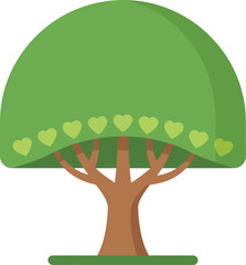 Simple Green Tree Icon Vector