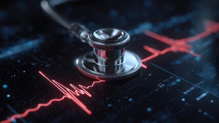 Telemedicine global health stethoscope digital heartbeat monitor ECG connecting remote care cardiology technology for fast diagnosis and clinical - Powered by Adobe