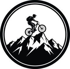 Mountain Bike Adventure Emblem Vector