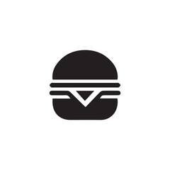 Simple black and white burger icon on a clean background