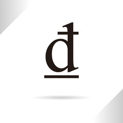 Dong symbol isolated in white background