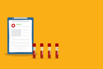 Human blood samples in a medical laboratory ready to be tested. healthcare background.	