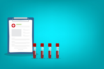 Human blood samples in a medical laboratory ready to be tested. healthcare background.	