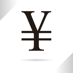 Yen symbol isolated in white background
