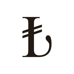 Lira currency symbol transparent background