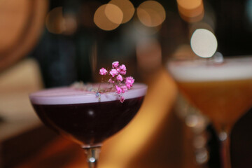 delicious festive cocktails on the table