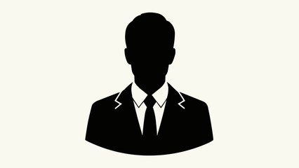 Silhouette of a professional businessman in a suit and tie.
