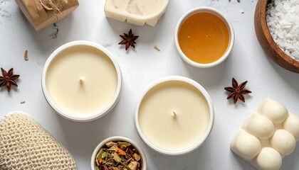 Handmade scented candles and natural ingredients for relaxation and self-care