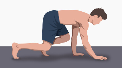 Obraz premium Animal flow training illustration, Sport trends