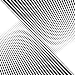Diagonal striped illustration. Repeated black lines on white background. Surface pattern design with linear ornament. Disco lights motif. Stripes wallpaper. Digital paper for web designing. Vector art