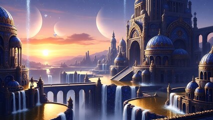 몽환적인 도시 풍경, 부드러운 색감으로 빛나다