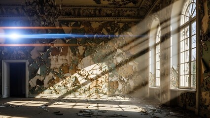 빛이 쏟아지는 낡은 방, 고요한 아름다움