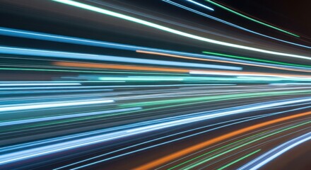 Energetic Stream: Dynamic Light Trails Conveying High Speed and Technological Progress