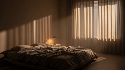 아늑한 침실, 부드러운 햇살이 따스하게 스며들다