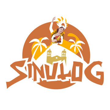 Cebu Sinulog Philippines Vector Art - Colorful Flat Design with Festival Queen, Santo Ni&ntilde;o & Abstract Elements