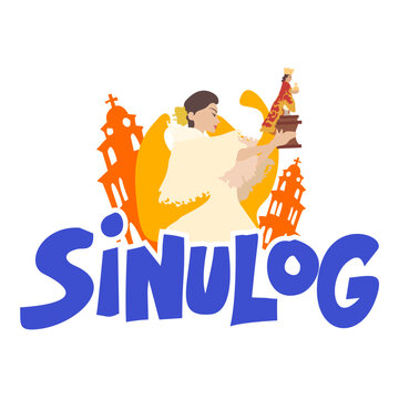 Cebu Sinulog Philippines Vector Art - Colorful Flat Design with Festival Queen, Santo Ni&ntilde;o & Abstract Elements