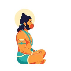 Naklejka premium Serene Indian man meditating in traditional attire with peaceful expression
