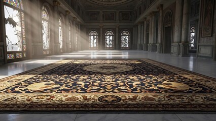 햇빛 쏟아지는 웅장한 고풍 실내 공간