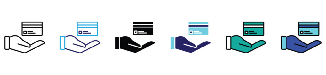 Hand Holding Credit Card Icon for Online Payment