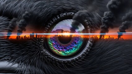 강렬한 눈빛, 도시 풍경 속에 빛나다