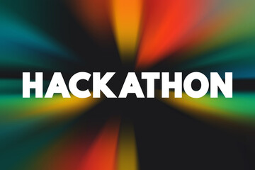 Hackathon - event where people come together to solve problems, help you put your coding skills to work, text concept background