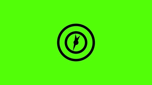 Navigation Compass Icon: A bold, minimalist compass design set against a vibrant green backdrop, representing guidance, direction, and exploration.