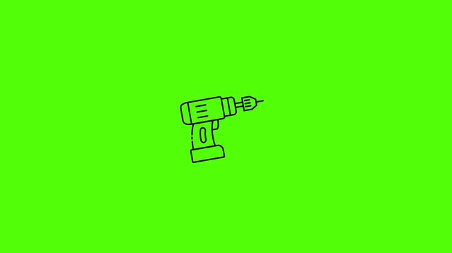 Simple Drill Icon: A simplified graphic illustration of a drill, a ubiquitous tool used in construction, repairs, and crafting projects, presented against a vibrant background.