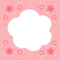 桜 フレーム 手描き パステル 背景 イラスト