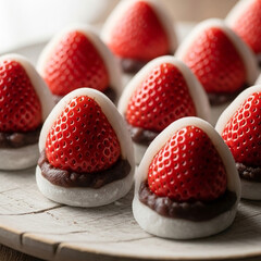 艶やかな大粒いちごが主役の贅沢な創作いちご大福