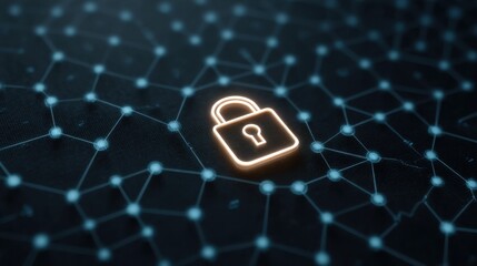 Digital padlock on a network background representing cybersecurity, data protection, and internet security in the modern digital landscape