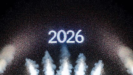 "Colorful Confetti Cannons Exploding at New Year 2026 Celebration Peak"

