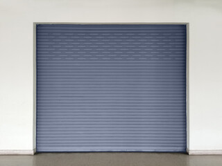 Aluminum metal roller shutter doors for industrial warehouse buildings.
