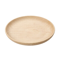 Simple Wooden Plate With Natural Wood Grain Texture Neutral Background For Food Presentation
