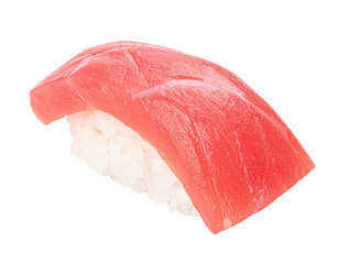 Fresh Tuna Nigiri Sushi on White Background.