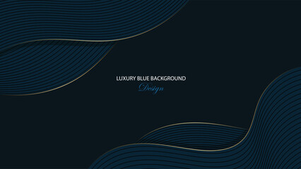 Luxury blue background vector design. Abstract blue background with fold and line decorations. Suit for banner, backdrop, award, certificate and others