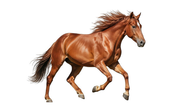 Running horse isolated on transparent background isolated on transparent background