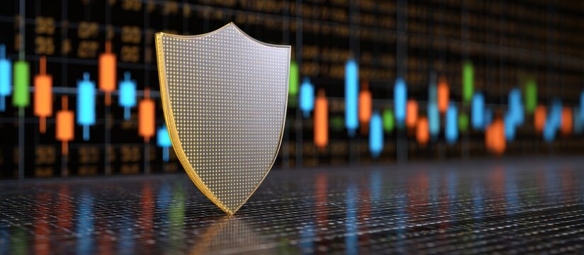 Financial Security Shield Protecting Stock Market Data. - Powered by Adobe