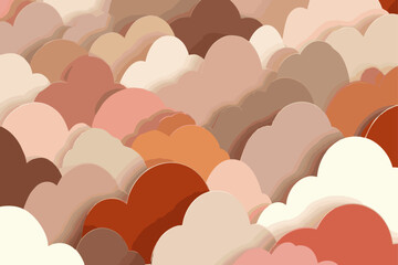Fototapeta premium Abstract Cloud and Hill Pattern in Soft Earthy Tones