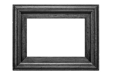 Black wooden frame on white background, including clipping path