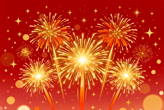 Annual Meeting Fireworks Starlight Point Anniversary Celebration Red New Year Corporate Background Wall.