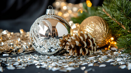 silver christmas ball