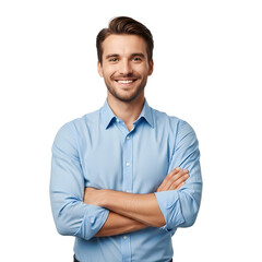 Obraz premium Confident young professional with arms crossed smiling