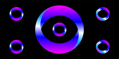 abstract beautiful neon light circle frame background illustration.