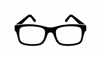 Fototapeta premium Black framed eyeglasses isolated on white background.