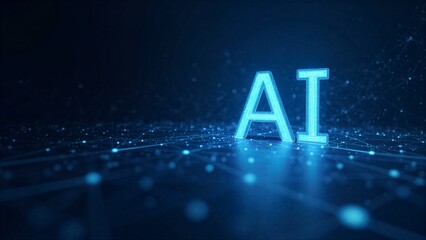 Futuristic AI Letters in Neon Glow