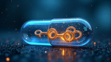 Futuristic Capsules with Golden Key