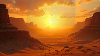 Desert Landscape at Sunset