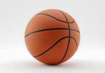 Basketball with black lines on a white surface in a sports setting