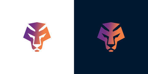 Geometric Lion Head Logo - Modern and Abstract Animal Symbol