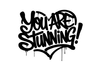 Street art graffiti. Urban wall spray painting,  Compliment frases